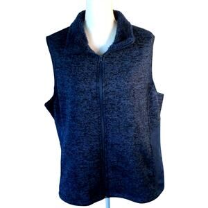 Faded Glory Women's Blue Sleeveless Full Zip Front Vest Size XXL ( 20 )